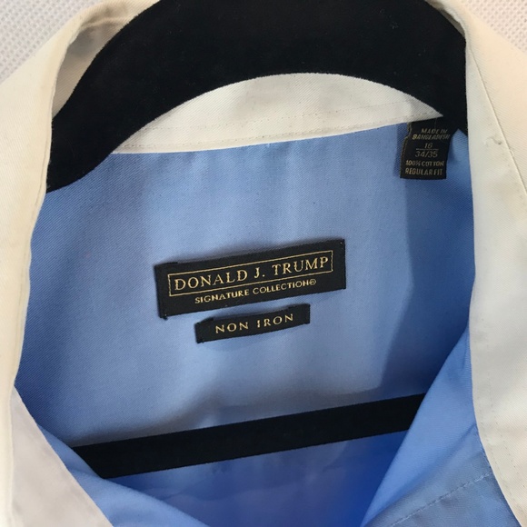 Donald Trump Cuff Dress Shirt 16.5 34/35 2 Tone - Picture 3 of 7